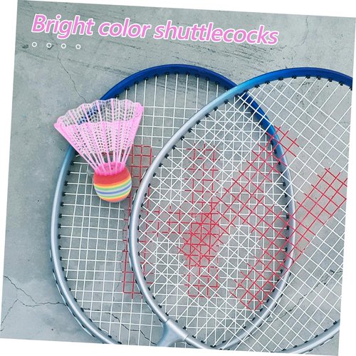 VANZACK 12Pcs Badminton Shuttlecocks for Durable Plastic Birdies for Play Lightweight Portable Rainbow Birdie Balls Set