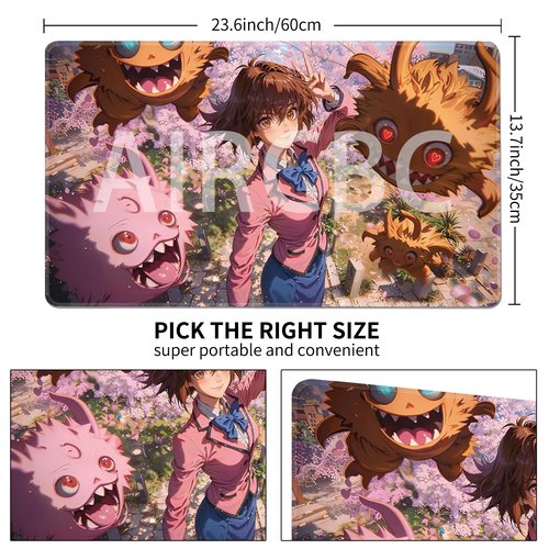 MTG Playmat TCG Board Game Trading Card Game Play Mat Stitched Edges Smooth Surface Rubber Base Aged Map 23.6x13.7in and Free Storage Bags (Téa Gardner)