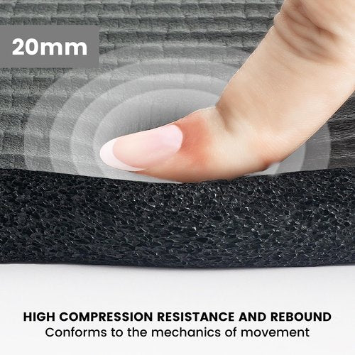 Yoga Knee Pad Cushion 0.8inch (20mm) Thick Yoga Mat with Carrier Strap, Mats for Pain Free Knees and Elbows, Workout Mats for Home Gym, Yoga, Pilates, Planks, Ab Rollers, Black