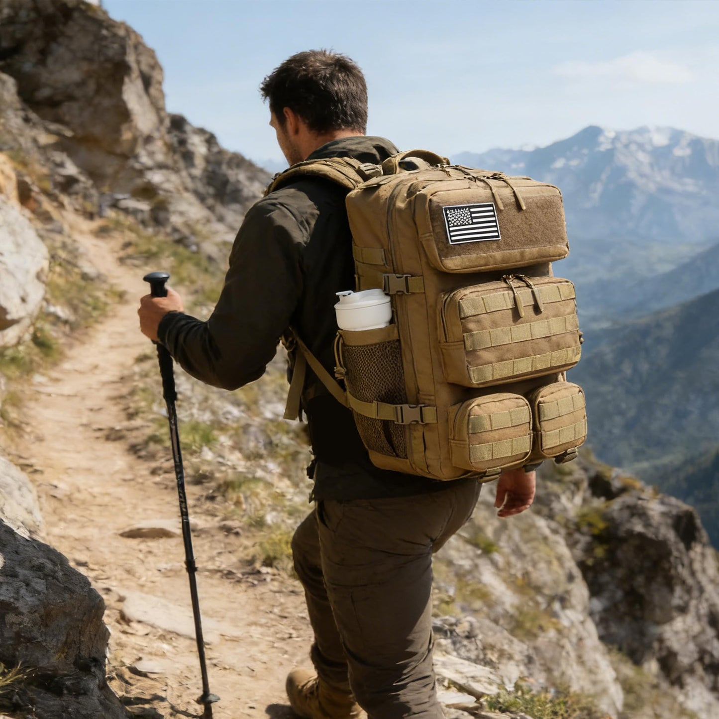 MoonWang 55L Tactical Backpack Heavy Duty Military Rucksack Molle Backpack 3 Day Assault Pack for Work Outdoors