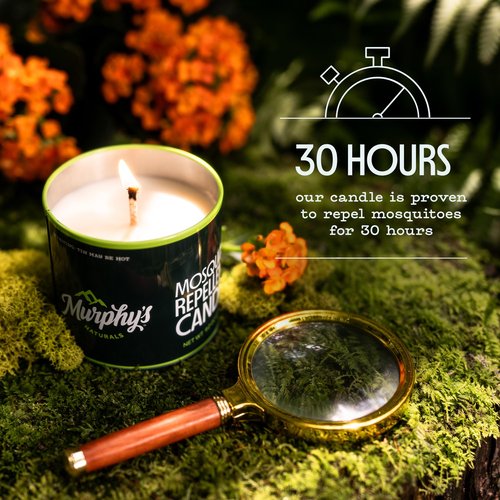 Murphy's Naturals Mosquito Bug Repellent Candles for Outdoor Patio, Citronella & Essential Oils, Soy/Beeswax Blend, 30-Hour Burn Time, 9 Ounce, 2-Pack