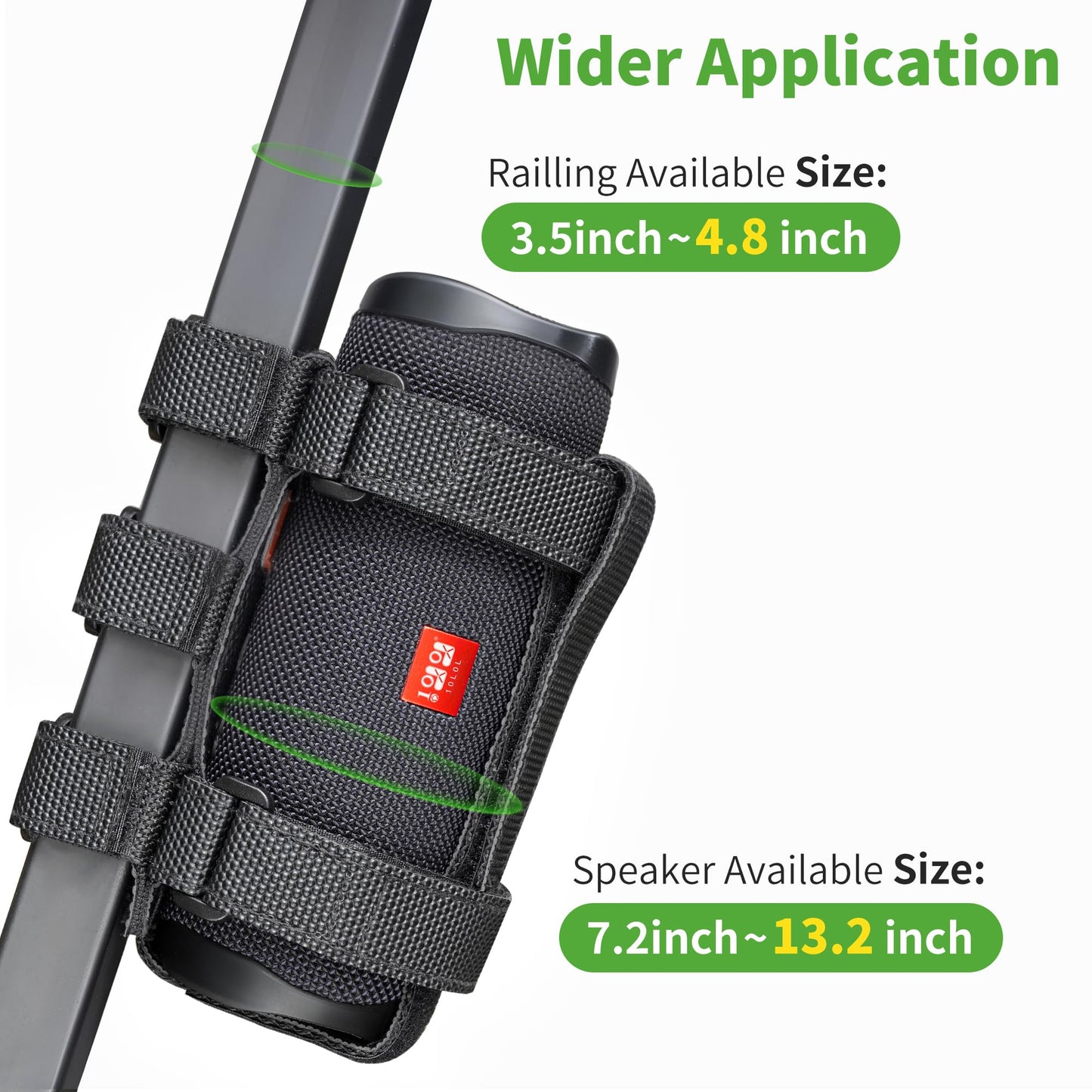10L0L Upgraded Speaker Mount for Golf Cart Accessories, Adjustable Strap Fits Bluetooth Wireless Speaker Holder for Yamaha, EZGO, Club Car Carts and Bike