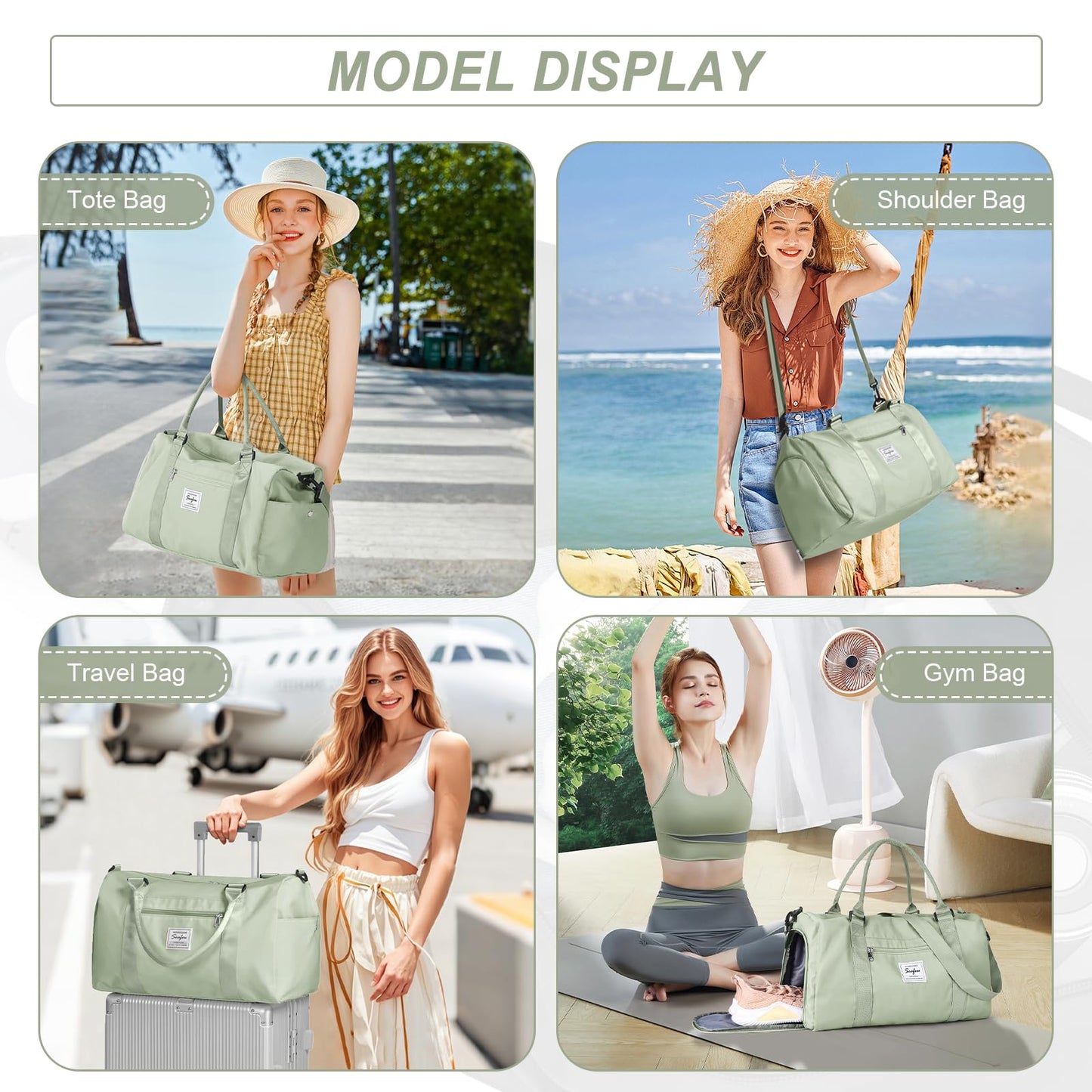 Weekender Duffel Bags for Women Men, Travel Totes Bag for Airplane, Cute Sports Gym Dance Overnight Luggage Bag with Wet Pocket Shoe Compartment, Carry On Hospital Bag for Labor and Delivery
