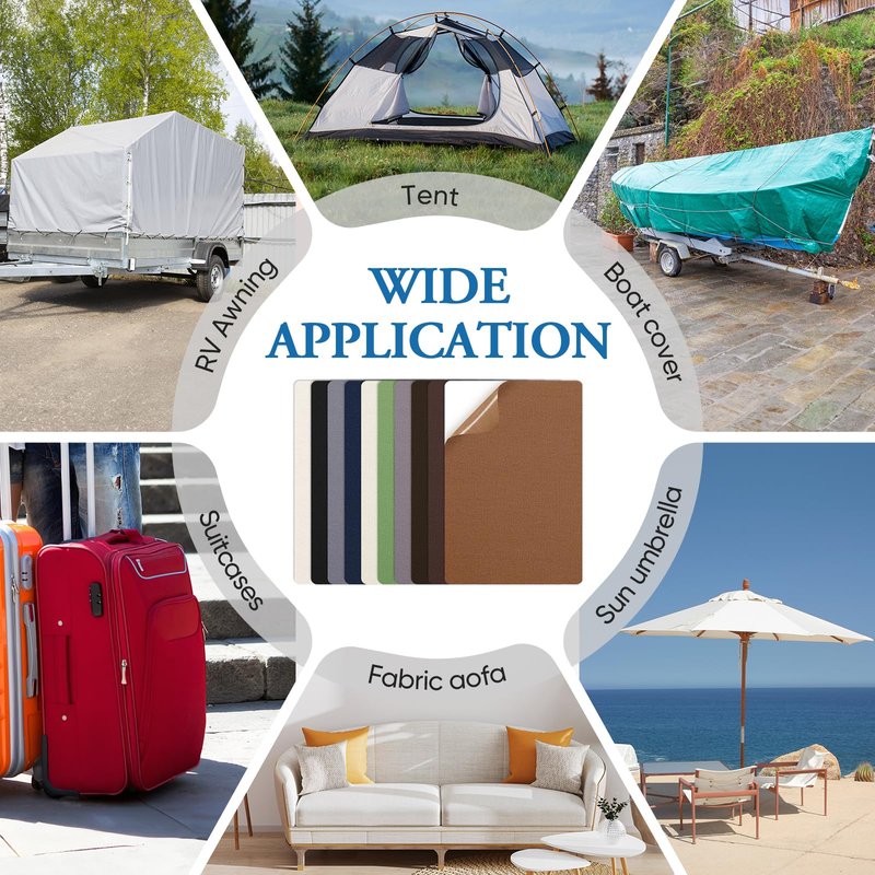 Canvas Repair Patch 5.5 x 8 Inches 6Pcs Self-Adhesive Waterproof Canvas Patch Kit for Repairing Tents,Sofas,Boat Covers,Camping Chair,Awnings,Car Seats. (Black)