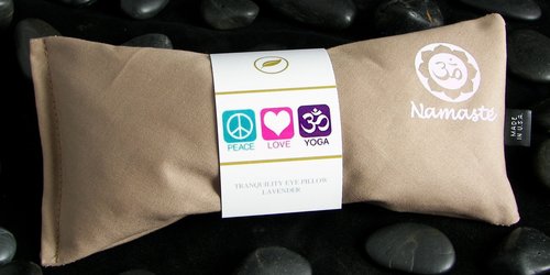 Happy Wraps Yoga Eye Pillows - Unscented Eye Pillows - Namaste Hot Cold for Stress, Meditation, Spa, Relaxation Gifts - Made in USA Set of 4 - Tan Cotton