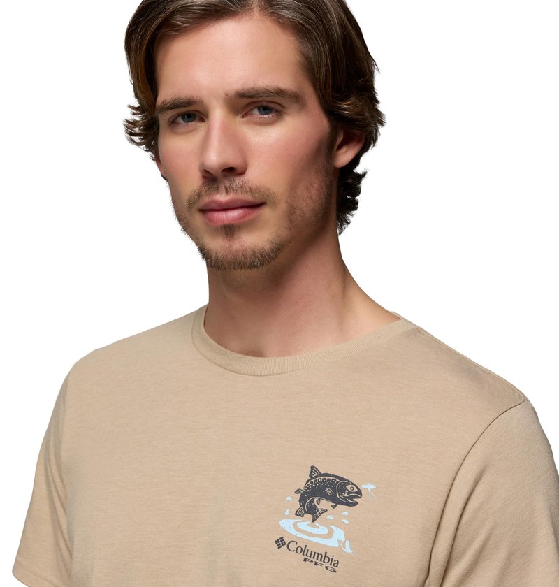 Columbia Men's PFG Uncharted Graphic Short Sleeve, Beach, Large