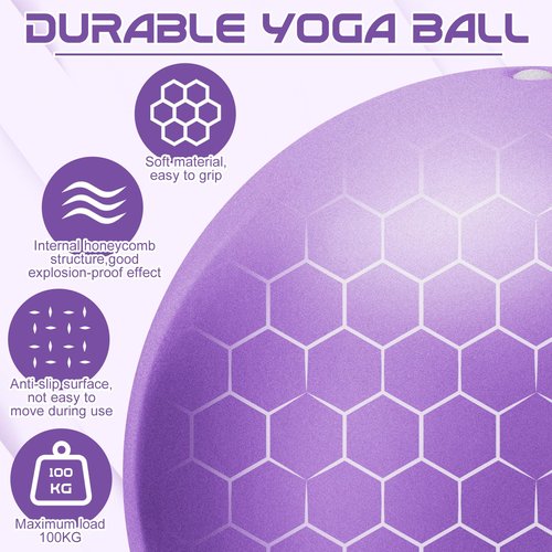 jjshund Pilates Ball, 9,8 Inch Small Exercise Mini Yoga Soft Workout Ball for Home Gym Yoga, Pilates, Core Training, Workout, Balance, Stability