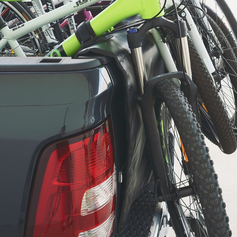 CyclingDeal Tailgate Bike Pads - Mountain MTB Bike Carrier Bicycle Rack Cover Protection Mats for Pickup Truck - Fits up to 5 Bikes - 54" Wide for 5 Bikes (w/Tool Pockets)