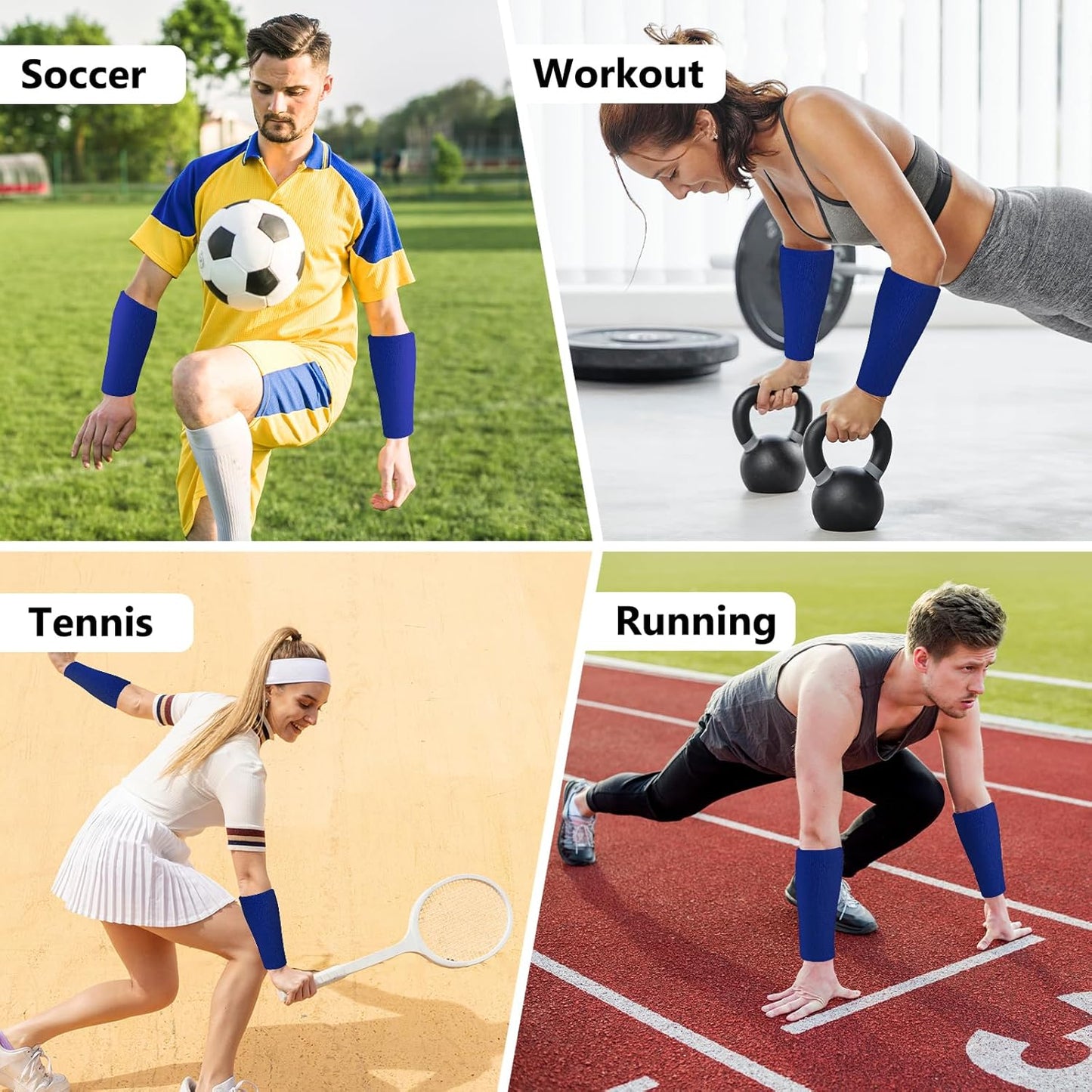 2 Pcs 9 Inch Long Wristbands Sweatbands Black Large Sweat Bands Wristbands Wrist Sweatbands Bulk Arm Sweat Bands for Men Women Weight Loss Football Workout