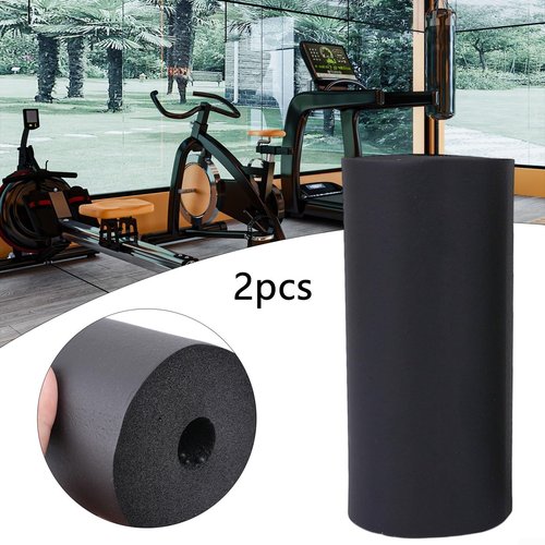 2PCS Foam Foot Pads Rollers, Fitness Equipment Replacement Foam Pads, High Density Foot Rollers For Leg Extension Machine Weight Benches Gym Workout Accessories, Black, 5.5-8.7 Inch (170mm)
