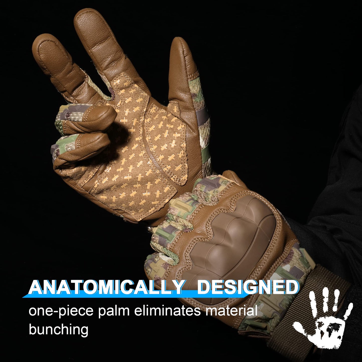 AXBXCX Touchscreen Full Finger Gloves for Men, Padded Outdoor Gloves Patterned Large