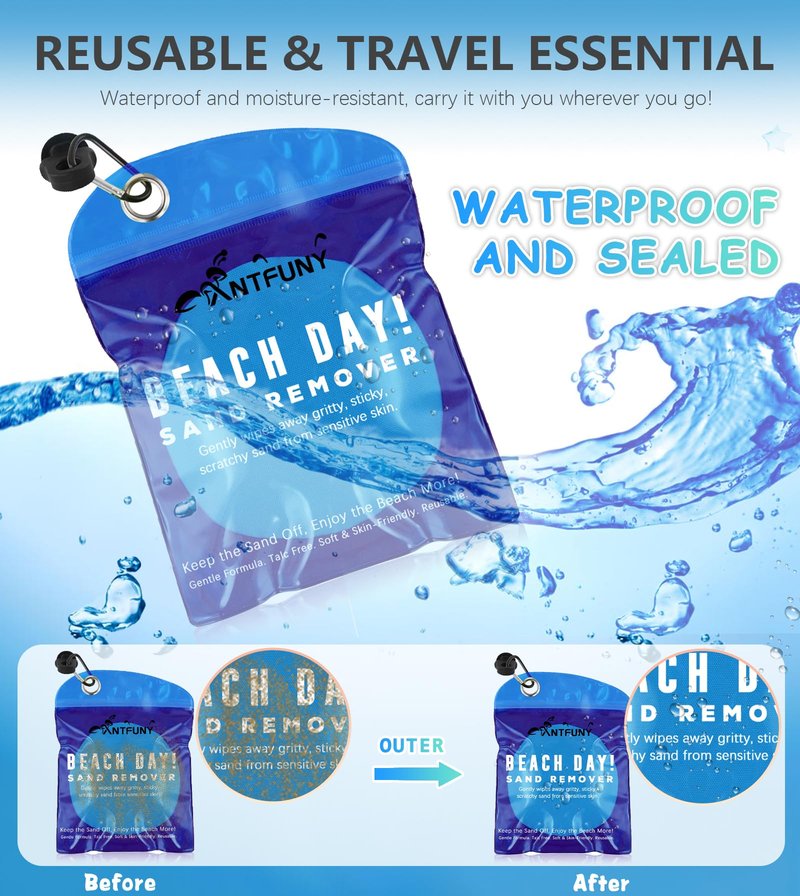 Antfuny Beach Sand Remover Sand Eraser Wipe Mitt Family Kids Women 2026 Beach Vacation Essentials Alaska Cruise Ship Gear Hawaii Honeymoon Accessories European Costa Rica Bahamas Trip Must Haves