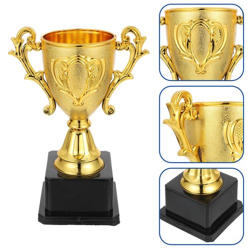 IMIKEYA Gold Trophy Cup Plastic Award Trophies Cups First Place Winner Award Trophies Cup for Sports Tournament Competition Kids Parties