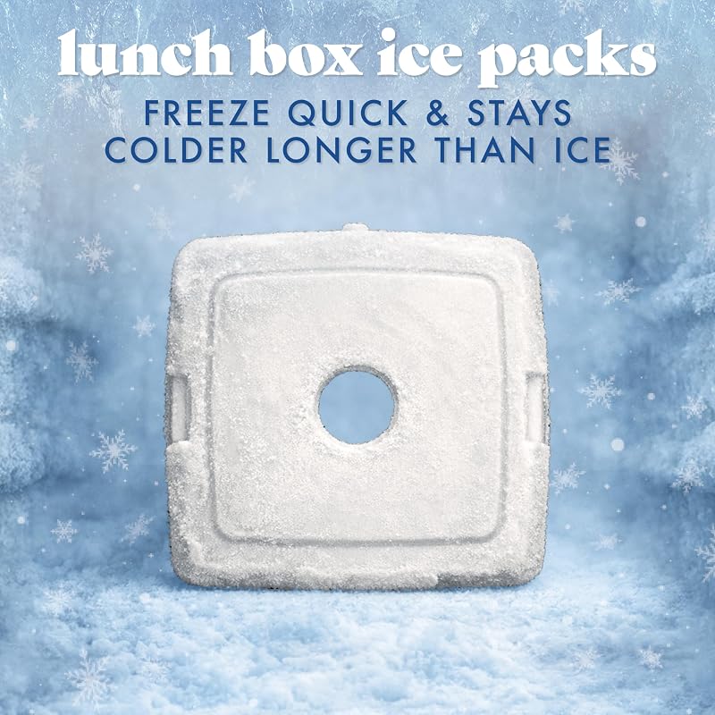 Cool Coolers Slim Ice Packs 4 Pack for Lunch Bags – Multi Pastel Variation