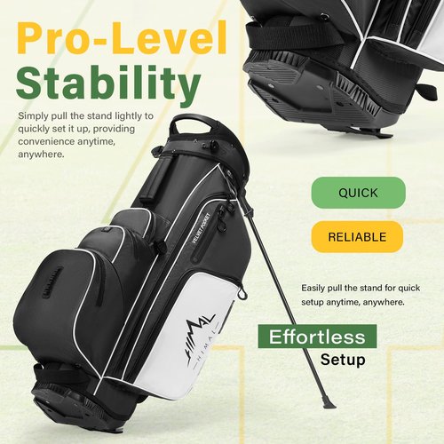 UNIHIMAL 4-Way Golf Stand Bag with Full-Length Divider, Lightweight Waterproof Golf Bag for Men & Women Holds 4-8 Clubs
