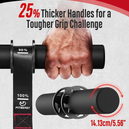 FitBeast Forearm Strengthener & Wrist Roller Forearm Exerciser - Adjustable Forearm Strength Trainer with Thickened Anti-Slip Grip Handles, Ideal for Boosting Grip Strength & Muscle Building