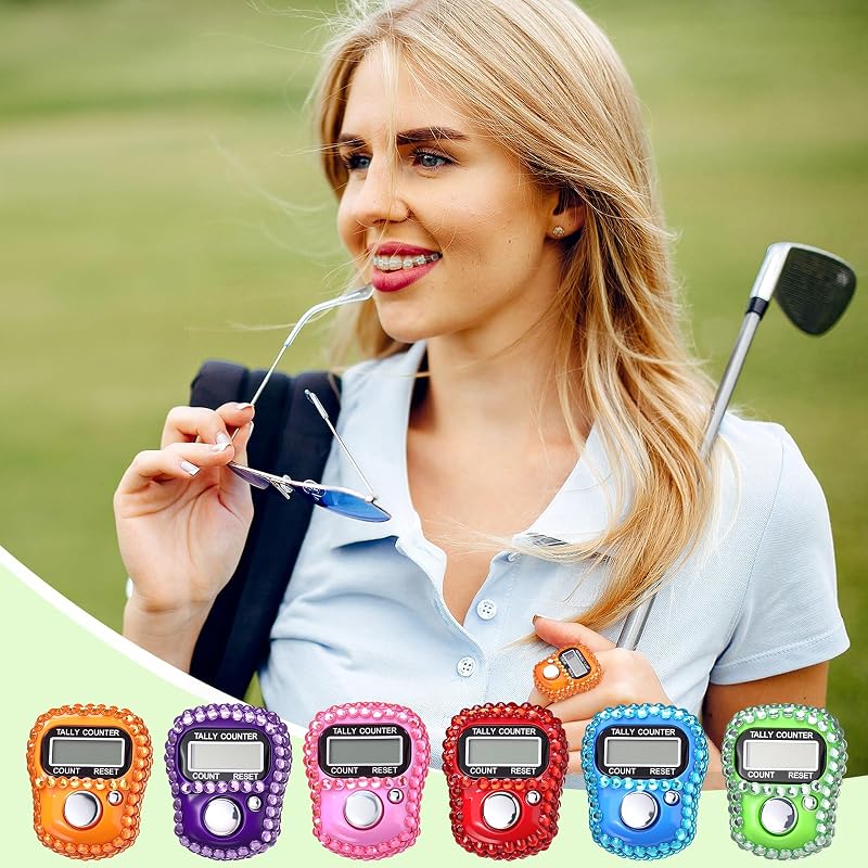 Simgoing Tasbeeh Counter Electronic Finger Clicker Counter - 6 Bright Colors