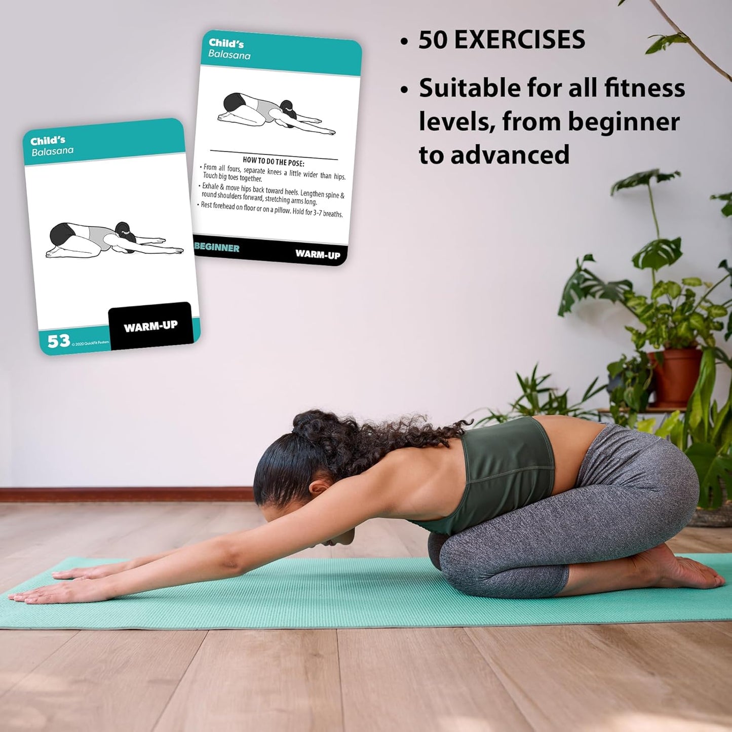 3 Pack - Exercise Cards - Yoga Poses Volume 1 & 2 + Bodyweight Exercises - Yoga Positions and Body Weight Workout Fitness Cards - 2.5" x 3.5"