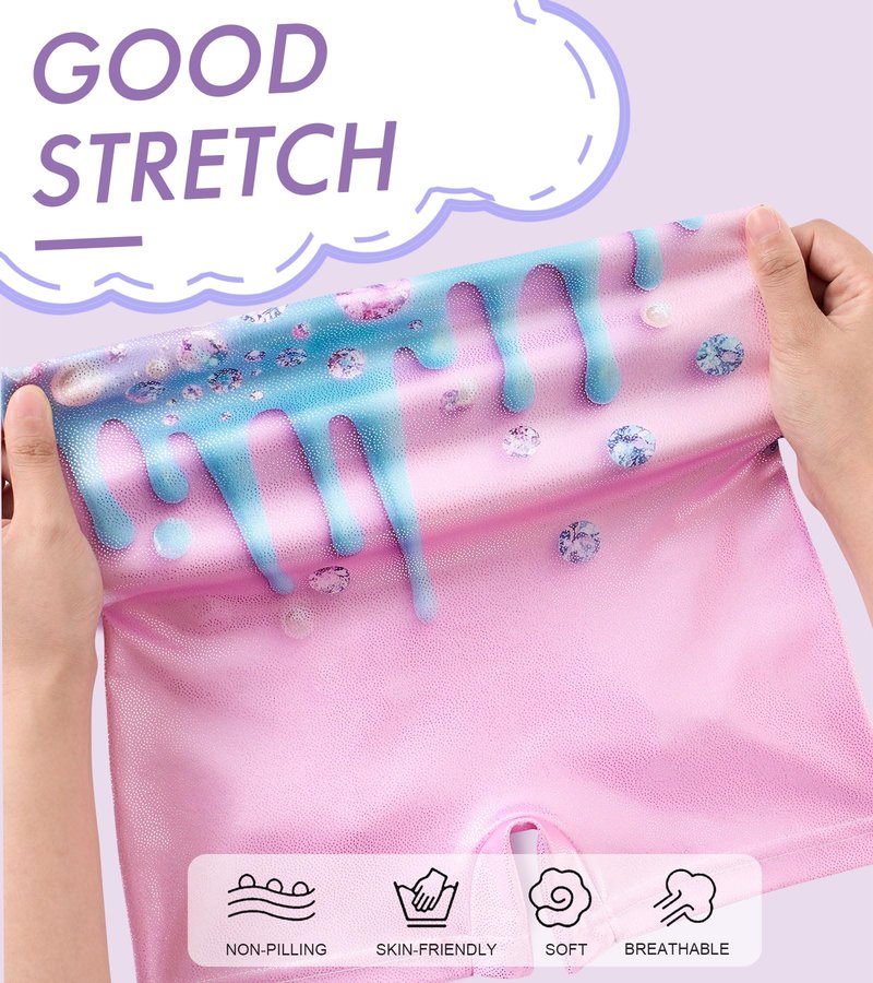 uideazone 4t 5t Girls Gymnastics Leotards Sparkle Diamond Ballet Stretchy Unitards Kids Sequin Mesh Stitching Biketards Tumbling Outfits