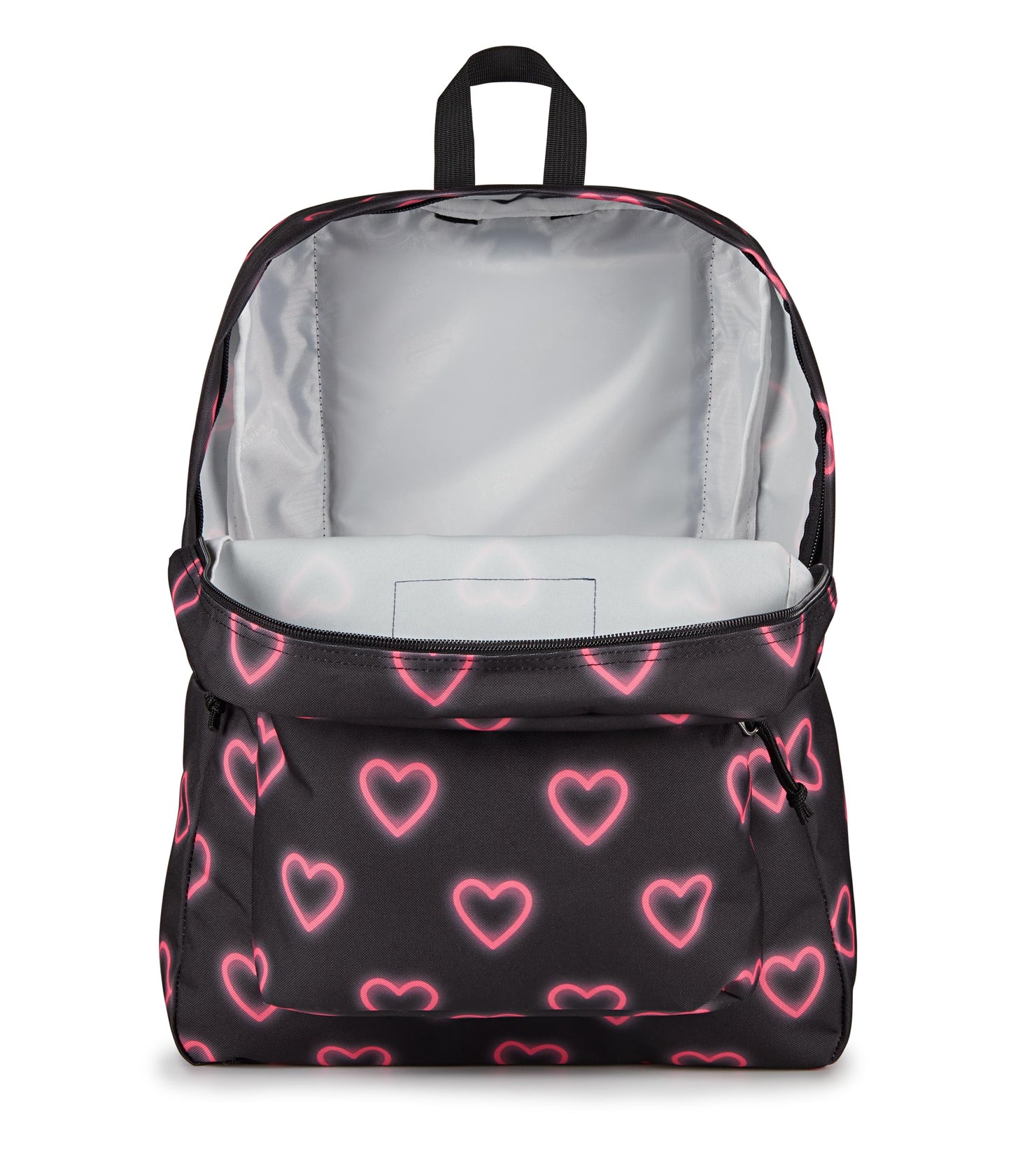 JanSport SuperBreak One Backpacks - Durable, Lightweight Bag with 1 Main Compartment, Front Utility Pocket with Built-in Organizer - Premium Backpack - Happy Hearts Black