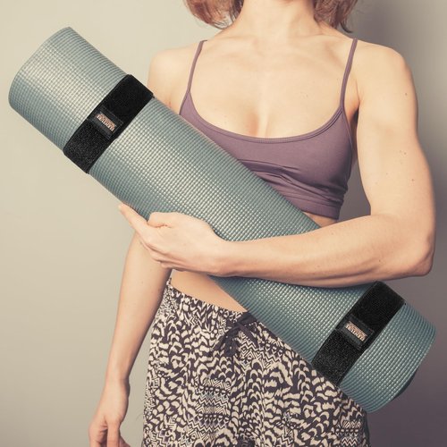 Adjustable Heavy-Duty Yoga Mat Strap - Elastic Bungee Wrap Organizer for Workout, Exercise, and Pilates Mat Storage - Secure and Stretchable Holder for Easy Transport