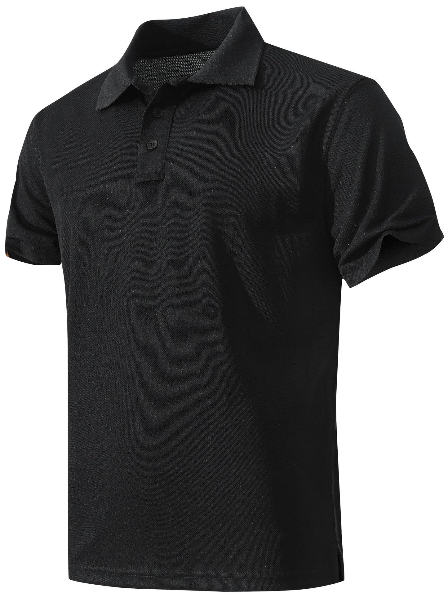 KAOKLRNI Men's Quick-Dry Active Polo Shirts Short Sleeve Performance for Golf Tennis Daily Casual Collared T-Shirt Black