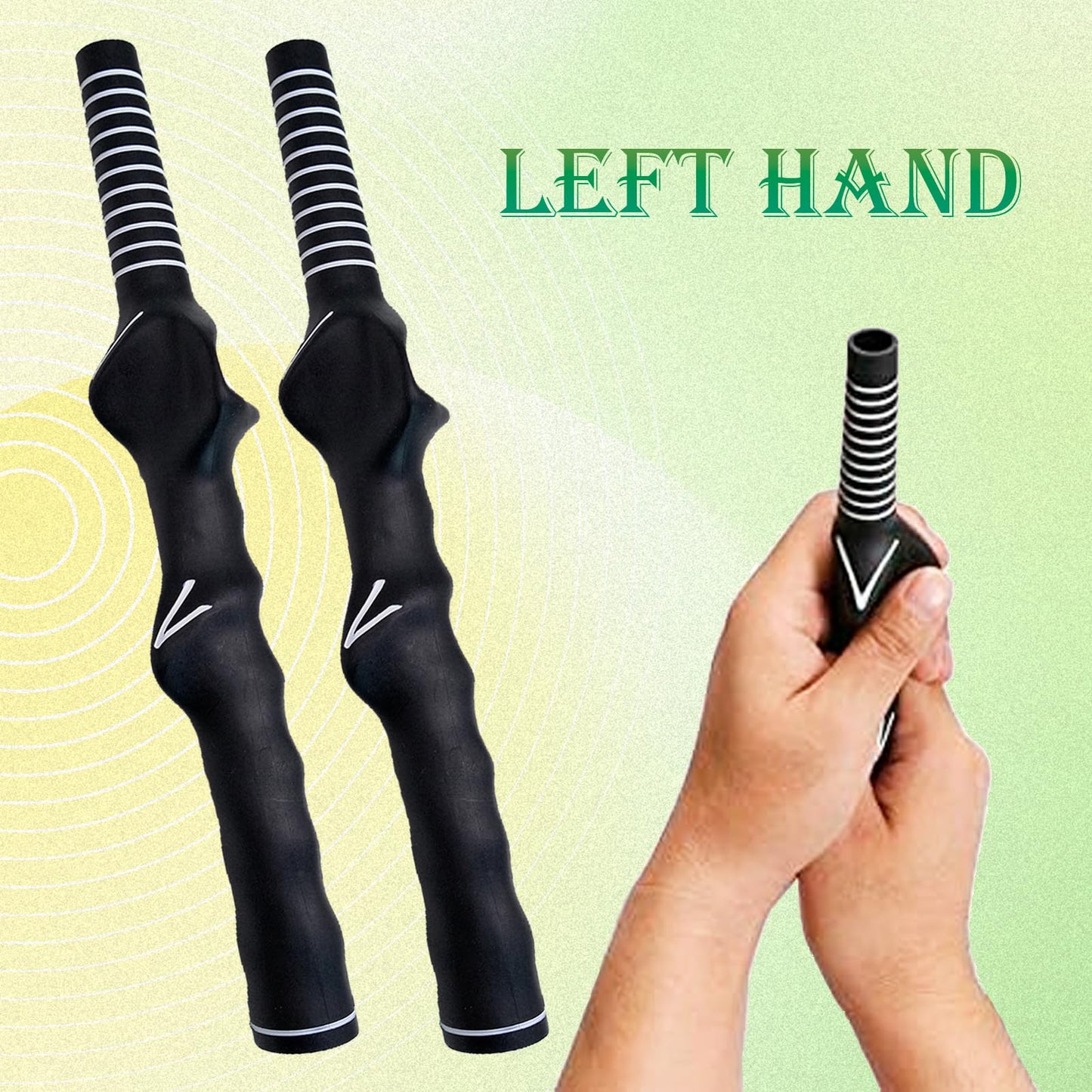 2 PCS Golf Swing Training Grip, Left-Hand Golf Club Grip Trainers, Golf Practice Aid for Beginner Learn Correct Grip Posture