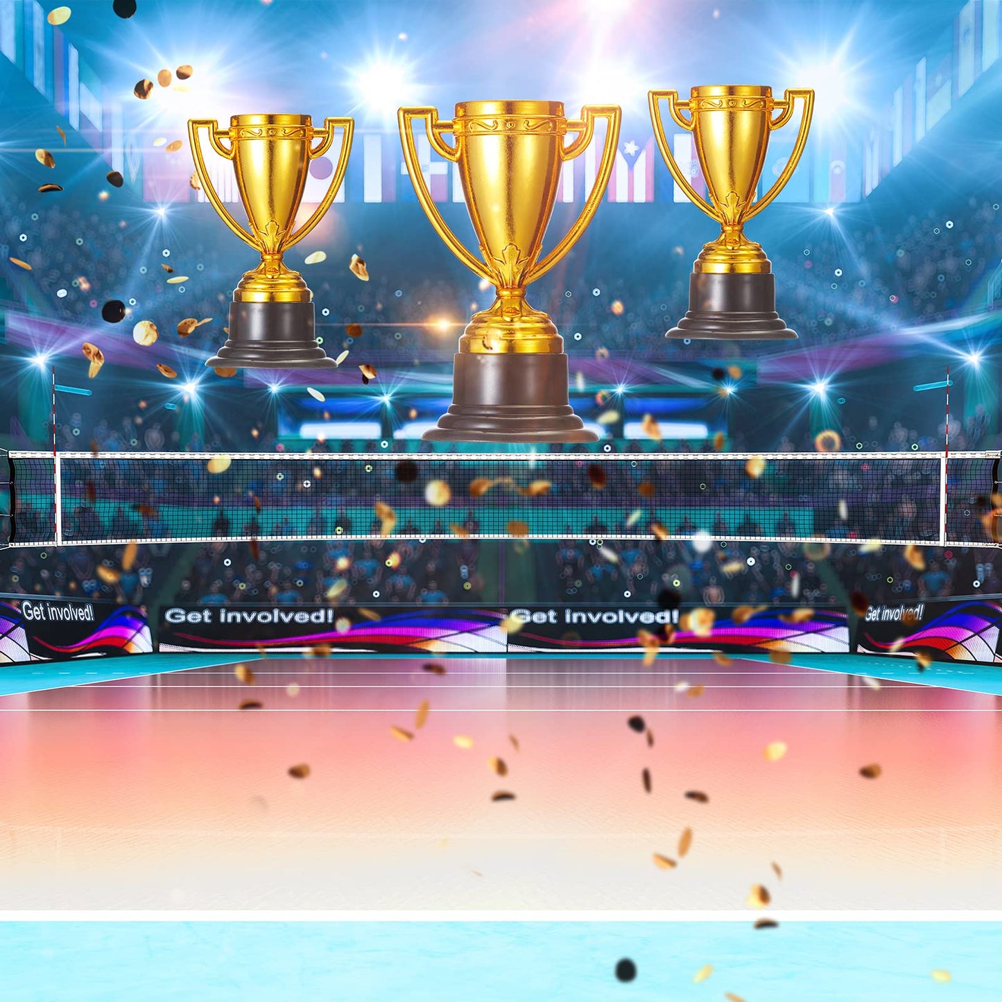 3 Pcs Mini Trophies, Gold Plastic Tiny Small Trophy Cups Winner Awards for Kids adults Sports, Rewards, Winning Prizes, Competitions Ceremony Party Favors