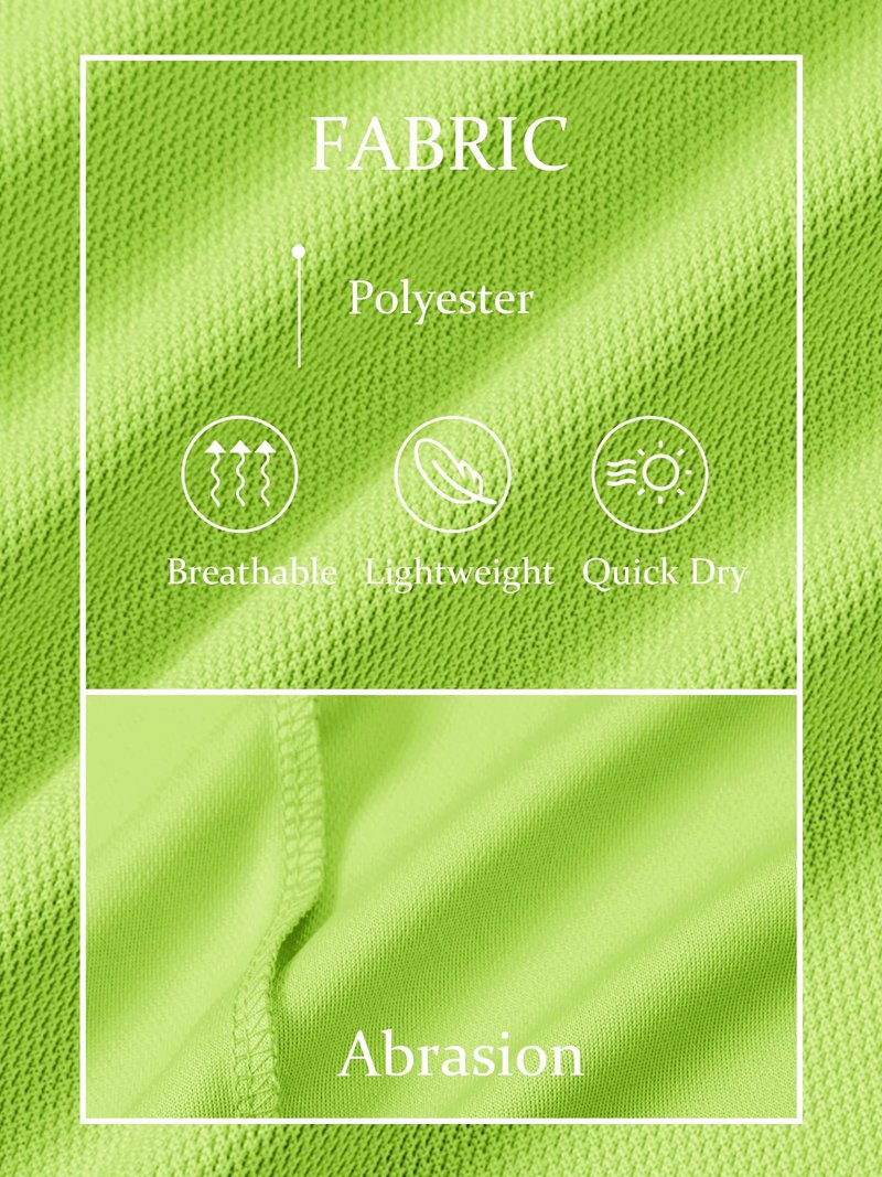 TACVASEN Mens Golf Shirt Dry Fit Mens Polo Shirts Short Sleeve Performance Golf Polos for Men with Collar Work Shirts Neon Green, S