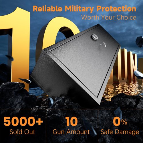 INTERGREAT 10-15 Rifle Gun Safe, Home Safes for Rifles and Pistols, Large Unassembled Rifle Safe with 3 Removable Gun Racks, Quick Access Gun Safe with Gun Racks