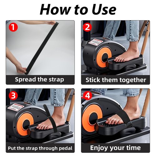 BURCHLIFE Ellipse Leg Exerciser Machine Pedal Straps 4-Pack - Leg Strap for Under Desk Elliptical Machine, Non-Slip Durable Pedal Straps for Seniors Home Fitness & Physical Therapy