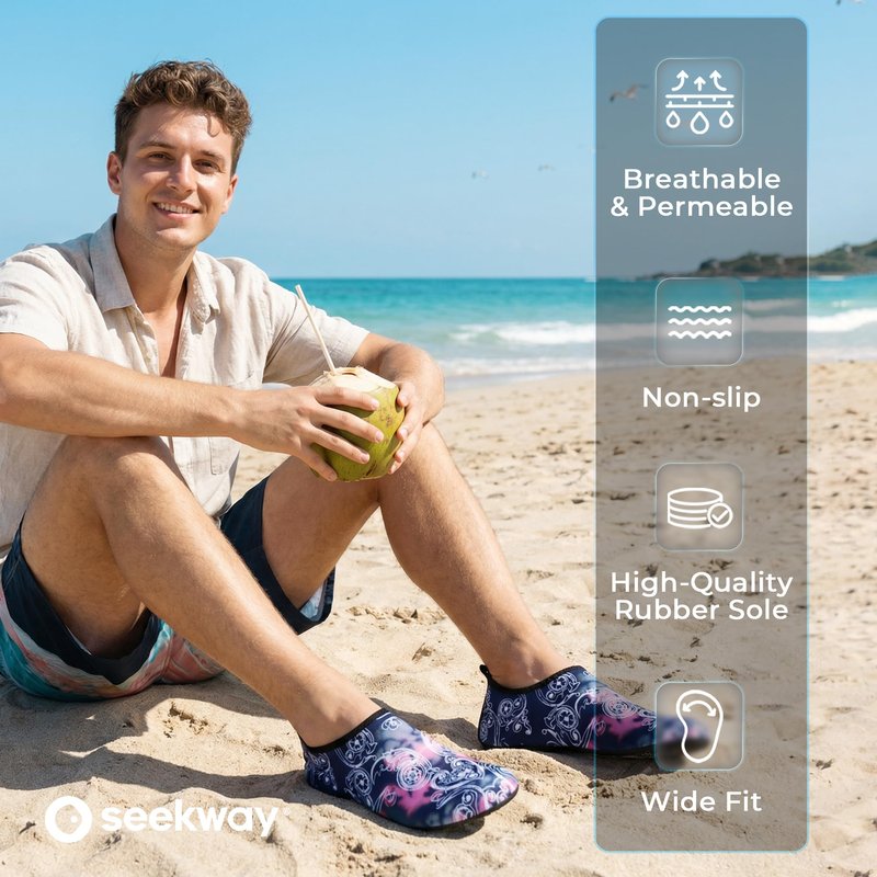SEEKWAY Water Shoes Barefoot Aqua Socks Quick-Dry Non Slip Shoes for Beach Swim Pool River Boating Surf Women Men Bird SK002(U)