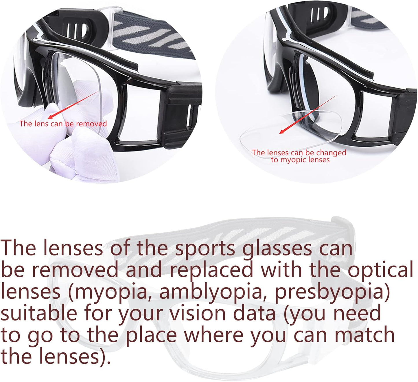 ''N/A'' Kids Sports Glasses Basketball Football Safe Training Goggles Anti Fog 7-12