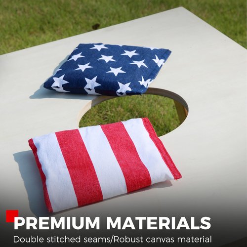Cornhole Bags All Weather Set of 8 for Cornhole Toss Games-Regulation Weight & Size
