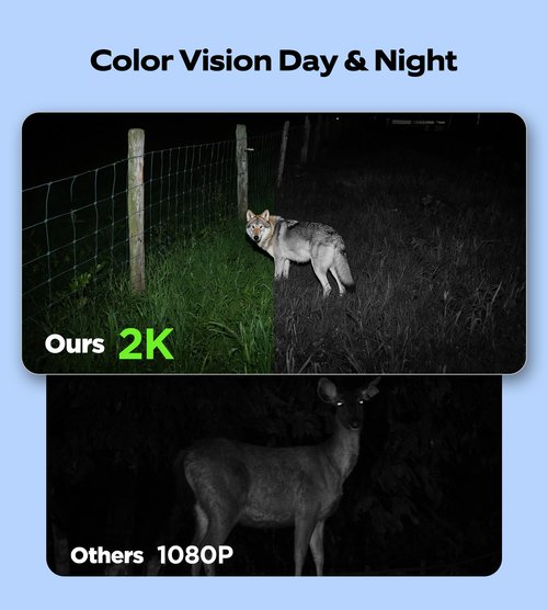 2Pack 4G LTE Cellular Trail Camera Solar: 2K Game Cameras Built-in SIM Card Hunting Cameras Wireless Battery with PTZ 360° Live View & Playback Color Night Vision Motion Activated IP66 for Wildlife