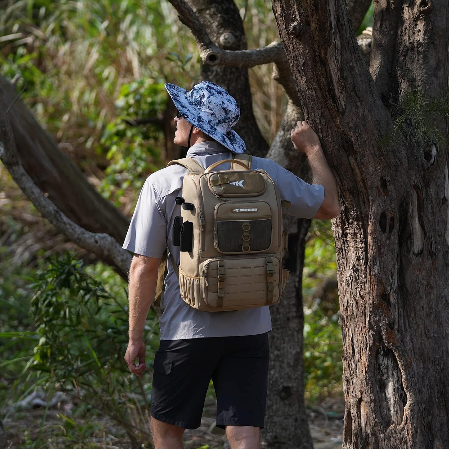 KastKing KarryAll Fishing Tackle Backpack with Rod Holder 4 Tackle Boxes,40/26L Tackle Bag Storage Fishing Gear and Equipment