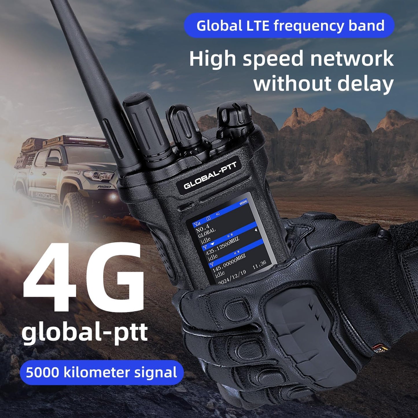 2-Pack 4G LTE PoC and Analog Two-Way Radios, Dual Band UHF/VHF 10w Power Unlimited Nationwide Range Walkie Talkie - Included 1-Year Data Plan (5288 Plus)