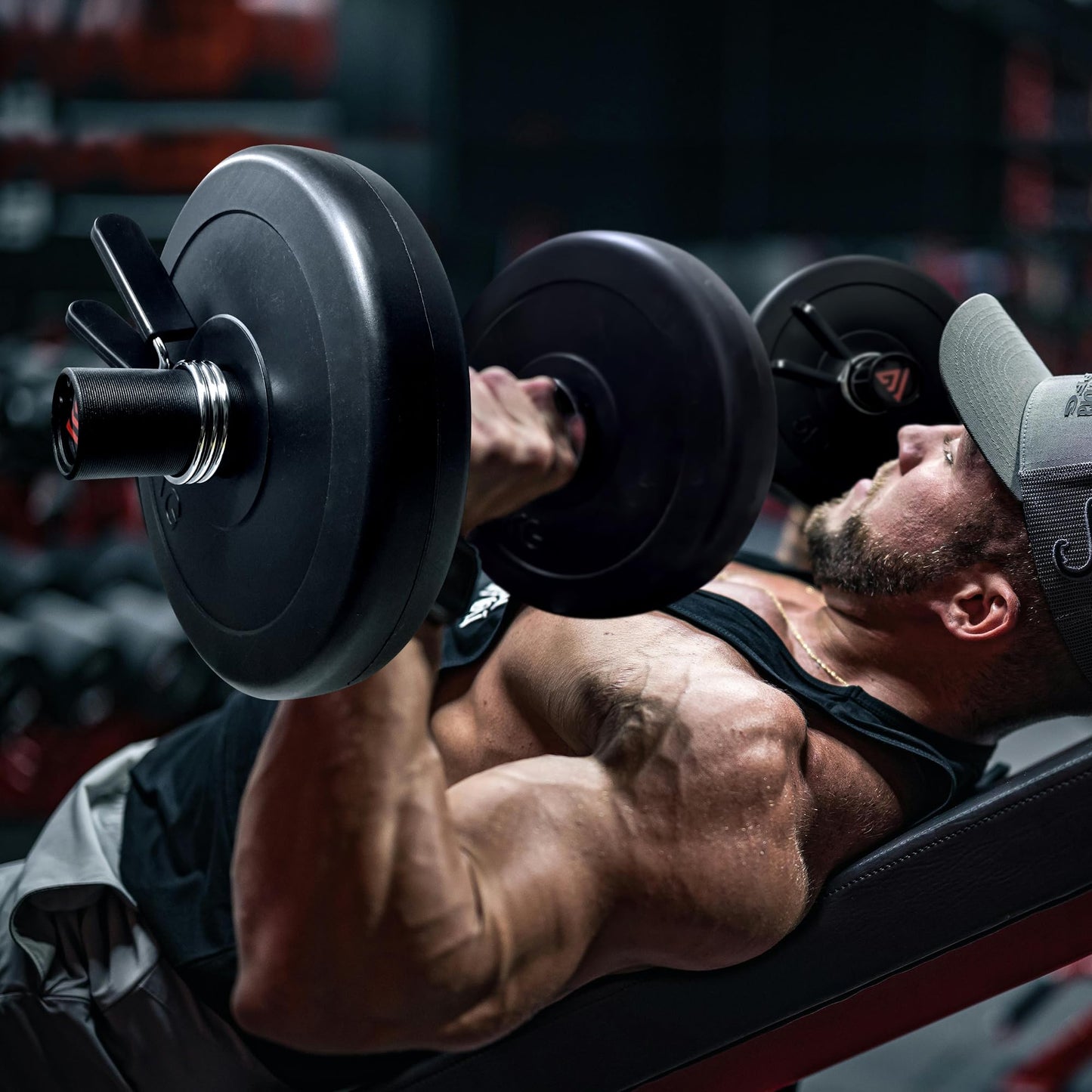 16" Olympic Dumbbell Handle, Loadable Dumbbells for 2-inch Olympic Weight Plates, Dumbbell Bar for Home Gym Strength Training, 2 Pair of Spring Collars Included