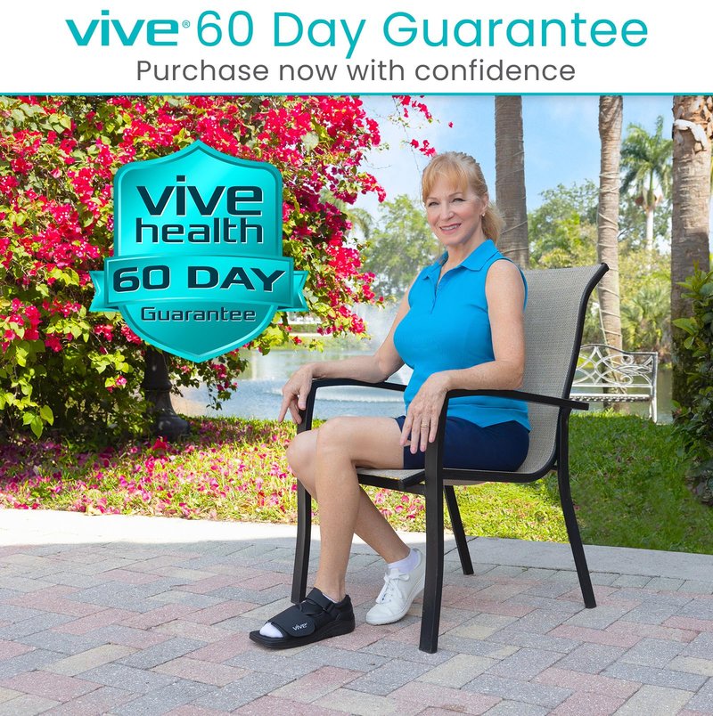 Vive Post Op Shoe - Lightweight Medical Walking Boot with Adjustable Strap - Orthopedic Recovery Cast Shoe for Post Surgery, Fractured Foot, Injured Toes, Stress Fracture, Sprains - Left or Right Foot