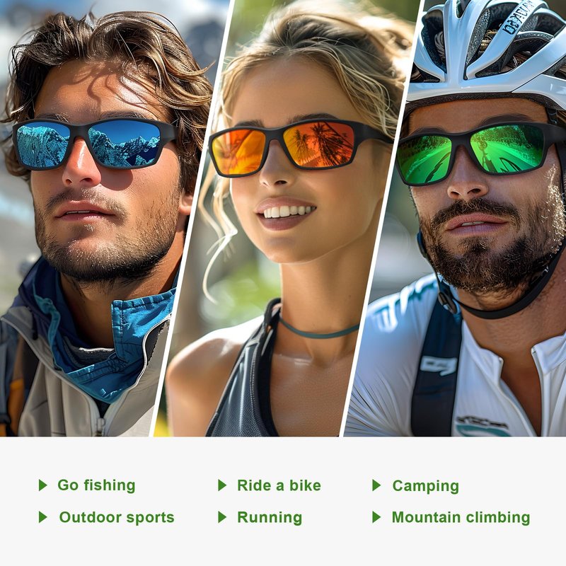 Fanshen Polarized Sunglasses Men Women, Wrap Around Mens Sunglasses for Mens Womens Cycling Running UV Protection (Matte Brown/Brown)
