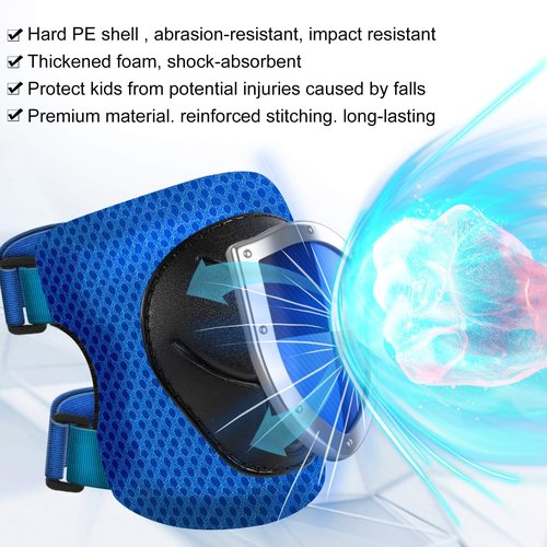 LANNEY Kids Knee Pads and Elbow Pads Set for 3-13 Years, Kids Toddler 3 in 1 Protective Gear Set with Wrist Guards for Skateboard, Scooter, Cycling, Riding Sports, Gift for Youth Boys Girls