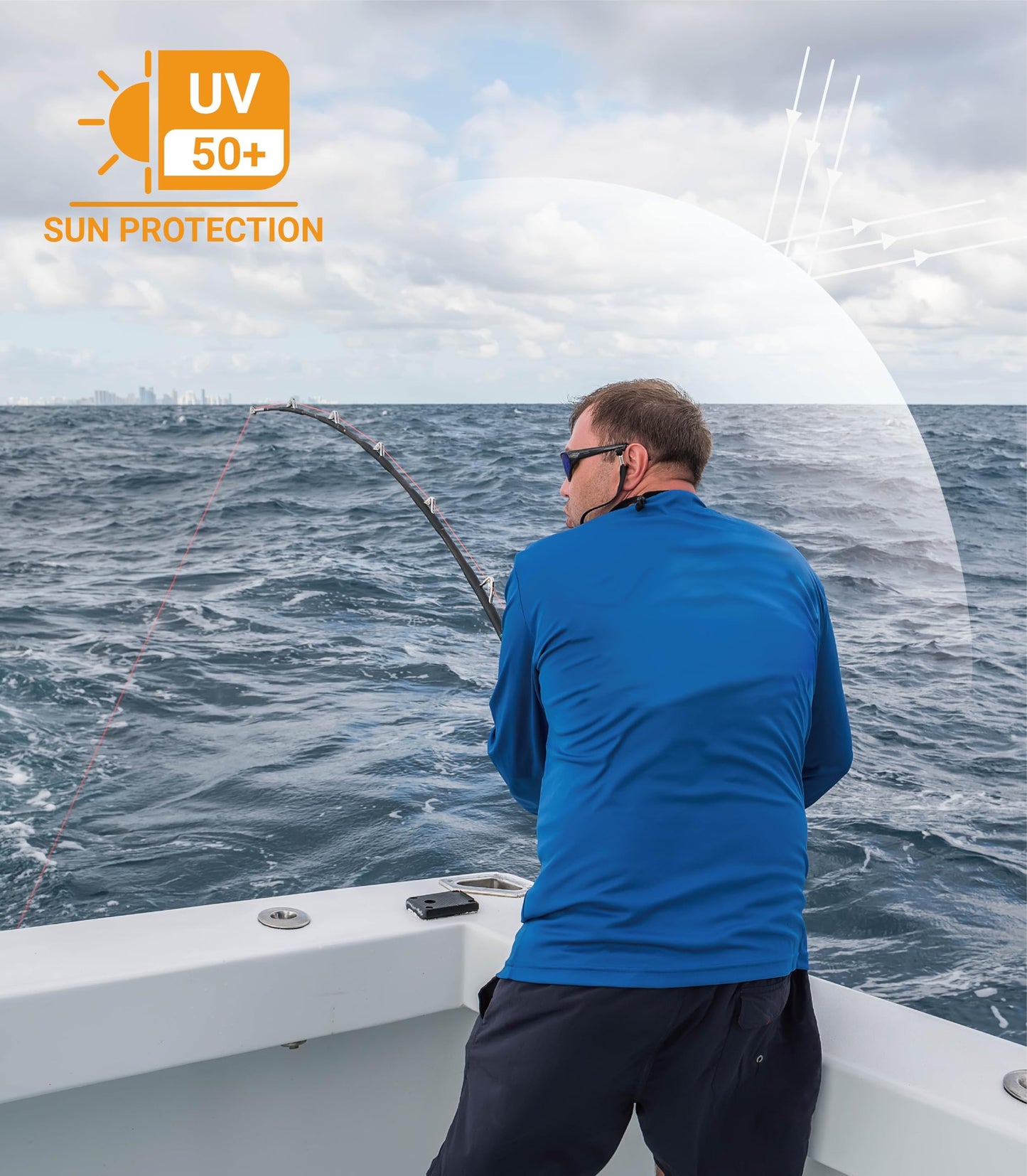 Runceptual Men's Sun Protection Shirts UPF 50+ UV Long Sleeve Rash Guard Shirts Lightweight Quick Dry for Fishing Swimming Running Hiking Gray 2XL