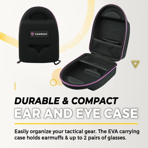 TradeSmart All-in-One Shooting Ear Protection - Comfort+ NRR 28 Earmuffs, Glasses & Earplugs + Carry Case