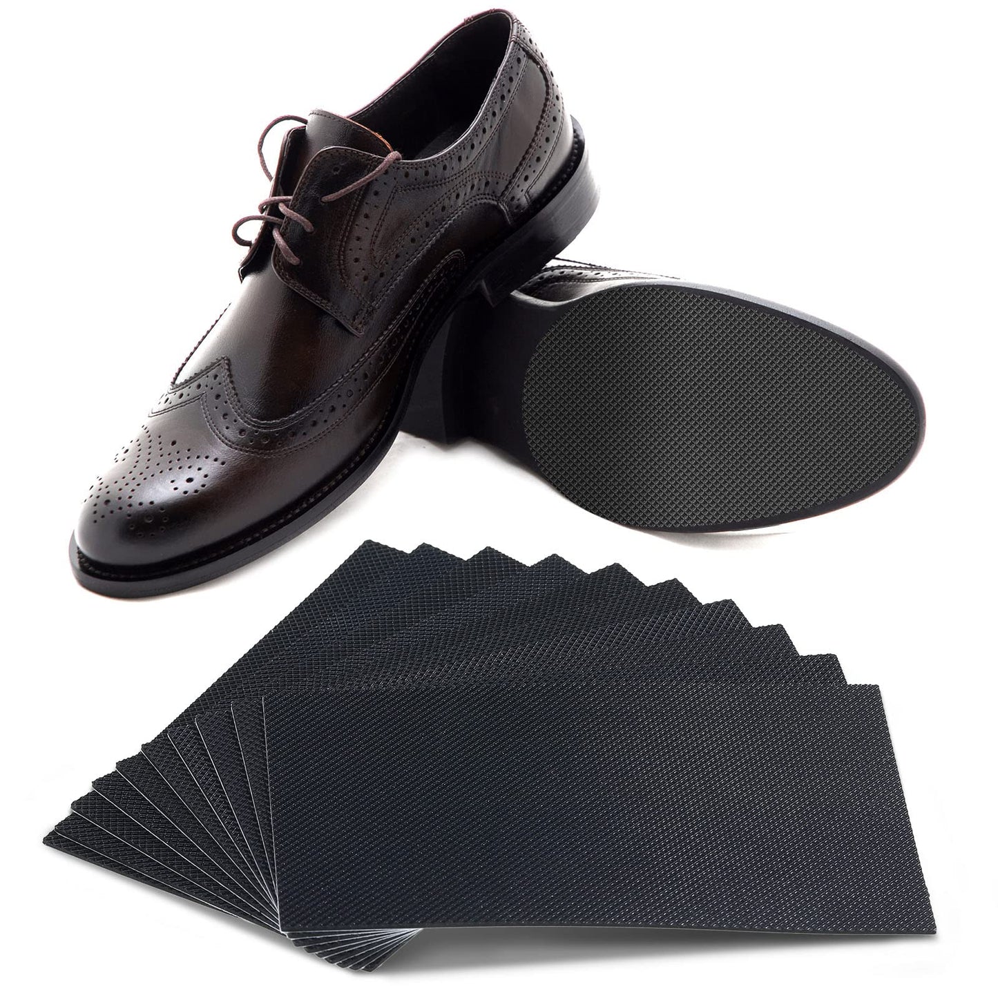 10 Pcs Shoe Sole Protector Non-Slip Grips on Bottom of Shoes Adhesive Grip Pads 3.1 x 5.1 Inches Anti Slip Pads for Heels Trainers Treads Boots(Black)