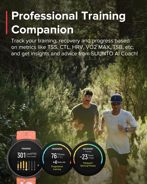 SUUNTO Race S GPS Sports Watch, 1.32" AMOLED Touchscreen w/Crown, 13 Days Battery Life, Training & Sleep Health Tracking, Dual-GNSS, 32GB Global Offline Maps, Lightweight for Running, Power Orange