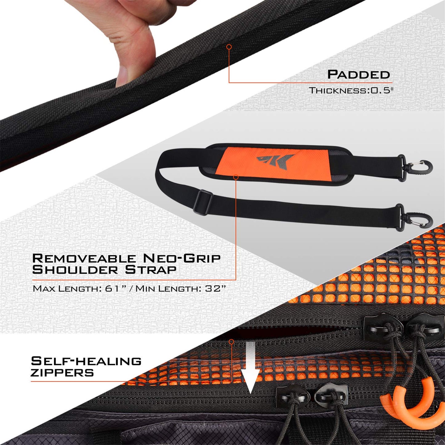 KastKing Fishing Tackle Bags, Fishing Gear Bag, Saltwater Resistant Tackle Bag,Extra-large Hawg (C: Extra-large Hawg (Without Trays, 26.4"x11"x15.4"))