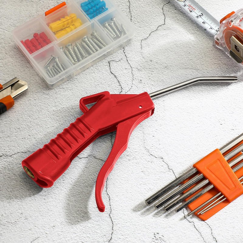 Honoson Air Nozzle Blower Gun Pistol Grip Air Blow Tool Compressor Accessories for Industrial Household Mechanics(Red,8 Pcs)