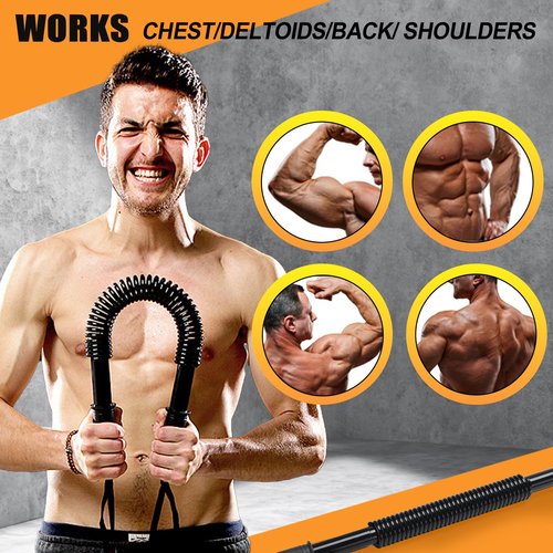CALCHELE Power Twister Bar - Upper Body Exercise for Chest arm Workout Equipment, Strengthening Your Chest Workout, Shoulders,Biceps, Arms, Forearm Strengthener 20-88 LBS
