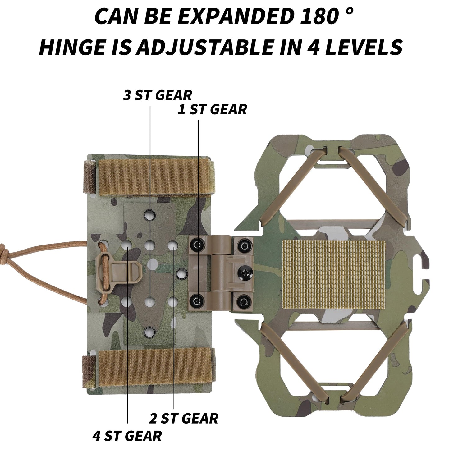 SIVIGEAR Tactical MOLLE Phone Holder for Plate Carrier Accessories - Fits 4.7"-6.4" Smartphones - Secure Chest Mount for Hunting & Tactical Gear, Camera-Compatible Design CP