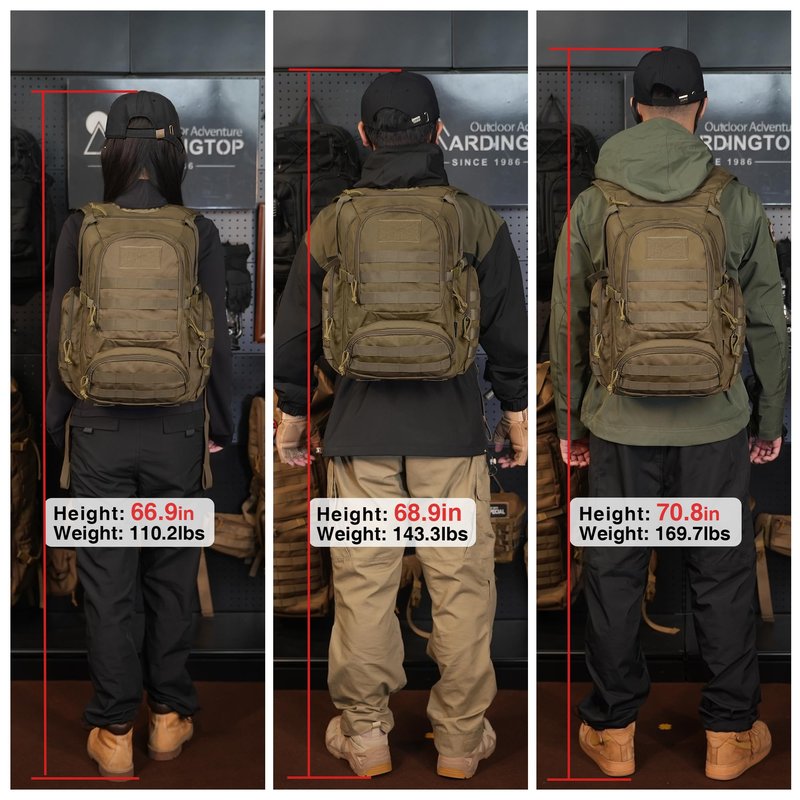 Mardingtop 25L Tactical Backpacks Molle Hiking daypacks for Camping Hiking Military Traveling Motorcycle Black